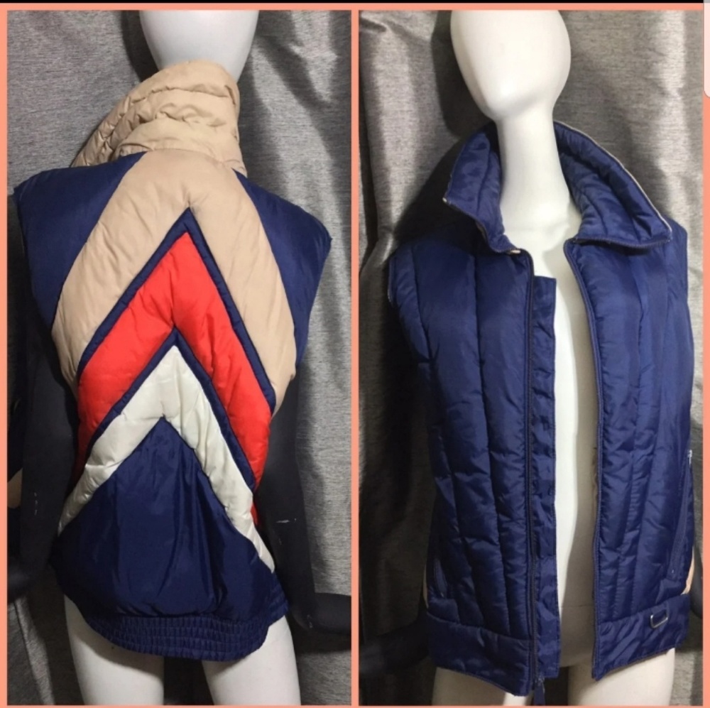 Vintage Mountain Goat White Stag Puffer Vest